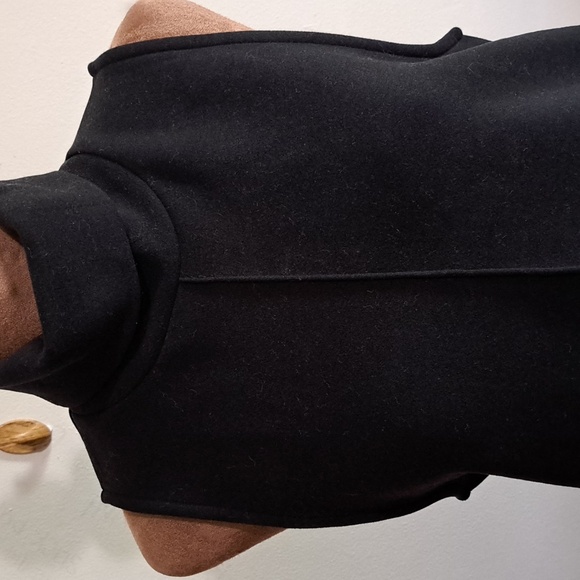 A53 NWT OGL Fuzzlux Turtle Neck Split Hem Top Black Size Md Relaxed Fit Stretch - Picture 4 of 11